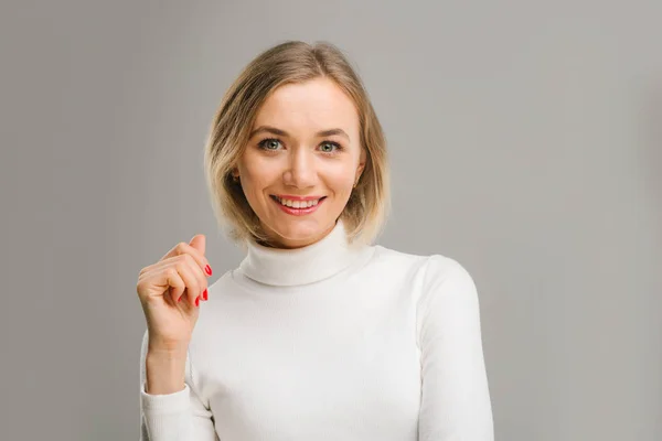 Ritratto Femminile Semplice Persona Positiva Molto Buona — Foto Stock