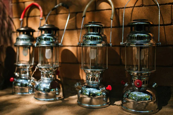 New kerosene lantern in a mine — Stock Photo, Image