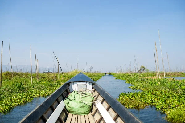 Inle lake, Myanmar Burma, boat — Stock Photo, Image