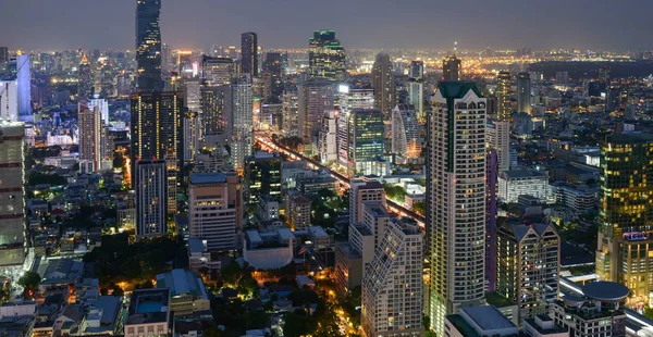 Bangkok stadt nacht panorama — Stockfoto