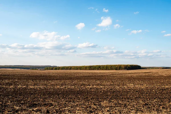 Autunno Nei Campi Bellissimo Paesaggio Nel Mese Ottobre Arato Terreni — Foto Stock