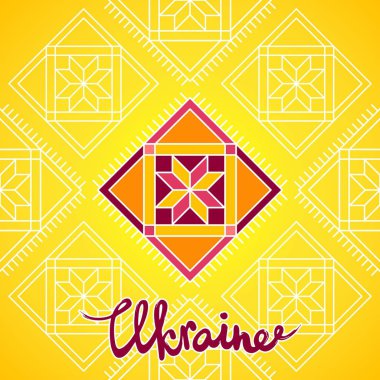 Ukrayna Ulusal kostüm. Vektör simgeler. Ukraynalı karakter. Sorunsuz arka plan