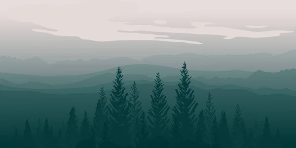 Paesaggio Naturale Montagna Colorato Con Alberi — Vettoriale Stock