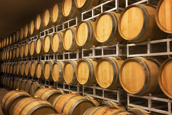 Old cellar with barrels for storage of wine, Italy