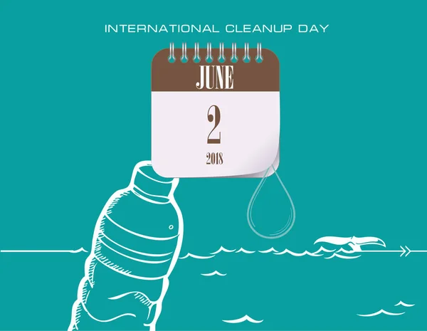 Takvim Olayları Haziran Tebrikler Uluslararası Temizleme Günü Için — Stok Vektör