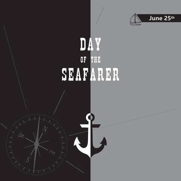 Плакат День Моряку Моря Атрибути — стоковий вектор