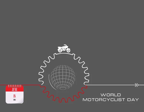 Ημερολόγιο Εκδηλώσεων Του Ιουνίου Παγκόσμια Ημέρα Μοτοσικλετιστής — Διανυσματικό Αρχείο