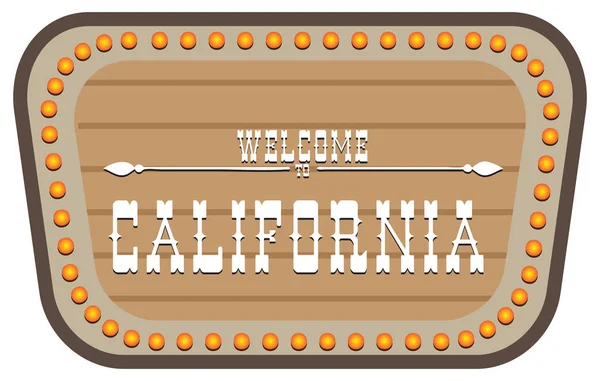 Szüret Utca Jel Üdvözöljük California Vektoros Illusztráció — Stock Vector