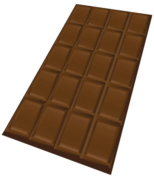 Классический Темный Шоколад Стандартная Форма Шоколадной Плитки — стоковый вектор