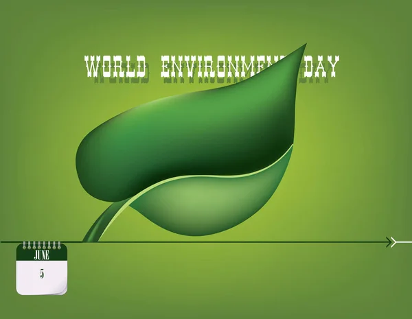 Kalender Gebeurtenissen Van Juni Gefeliciteerd Voor Wereld Milieu Dag — Stockvector