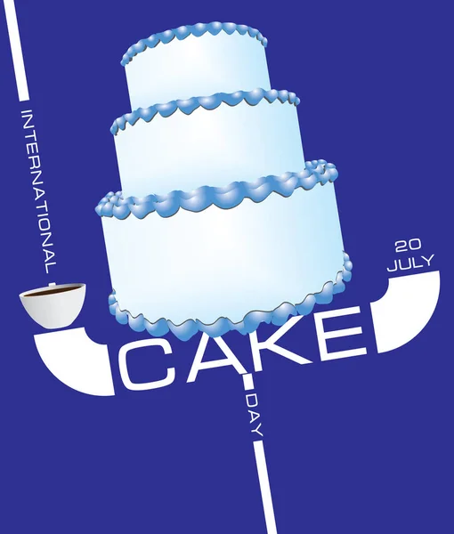 Gâteau Anniversaire Trois Niveaux Pour Événement Journée Internationale Gâteau — Image vectorielle