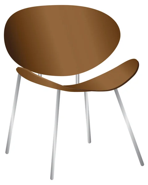 木制设计师椅 椅子腿用金属制成 — 图库矢量图片