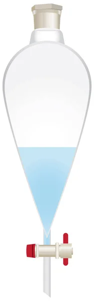 Glas Kegelvormige Scheitrechter Met Chemische Oplossing — Stockvector