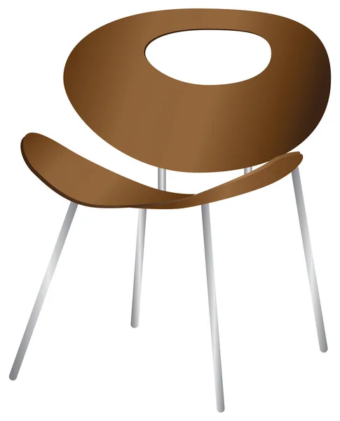 Silla Diseño Madera Con Una Ranura Parte Posterior — Vector de stock