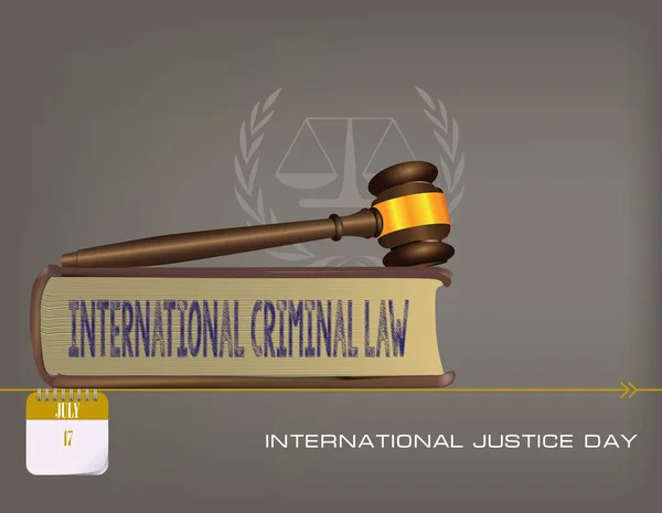 Calendrier Des Événements Juillet Félicitations Pour Journée Internationale Justice — Image vectorielle
