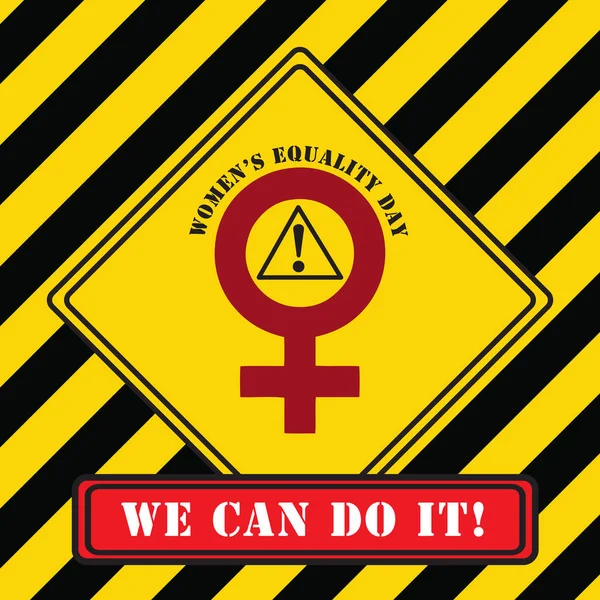 Bunu Yapabiliriz Kadınların Eşitlik Gün Endüstriyel Simgesi — Stok Vektör