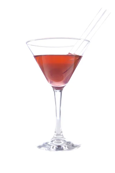 Cocktail Bicchiere Fondo Bianco — Foto Stock
