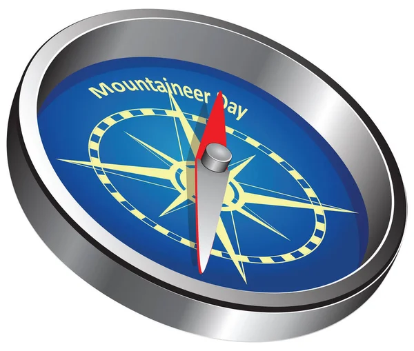 Creative Kompas Ukazující Akci Den Horolezec — Stockový vektor