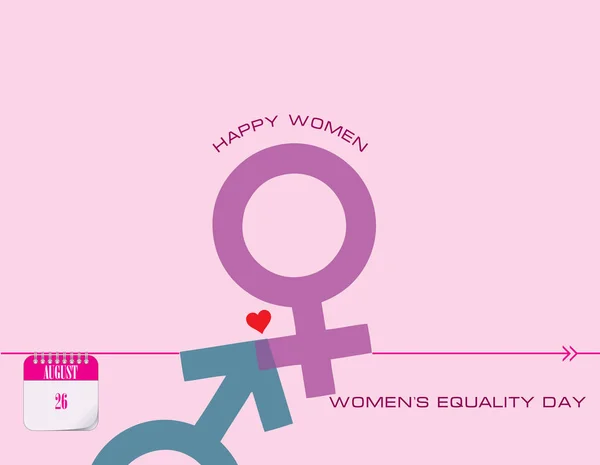 女性の平等日のお祝いの言葉 月のイベントをカレンダーします — ストックベクタ