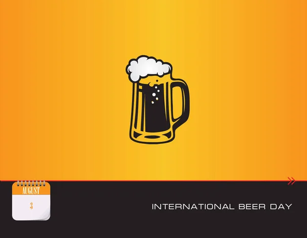 Caneca Cerveja Cartão Postal Dia Internacional Cerveja Ilustração Vetorial — Vetor de Stock