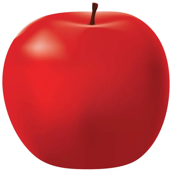 Manzana Roja Madura Sobre Fondo Blanco — Vector de stock