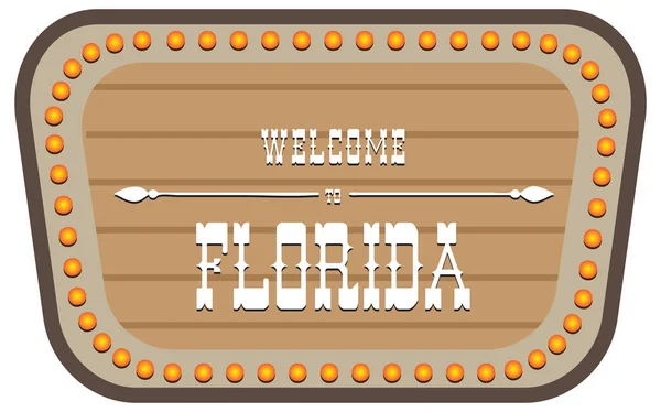 Szüret Utca Jel Üdvözöljük Florida Vektoros Illusztráció — Stock Vector