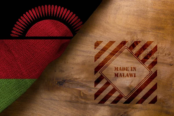 Flag Symbol Made Malawi Wooden Background — Stock Photo, Image
