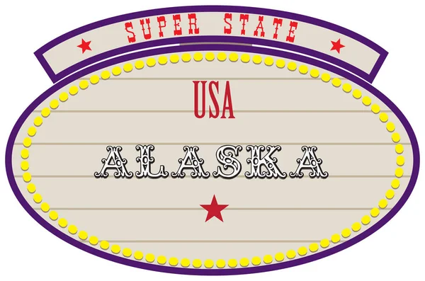 Drogi Retro Indeks Super Stan Usa Alaska — Wektor stockowy