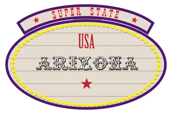 Közúti Retro Index Super Állami Usa Arizona — Stock Vector