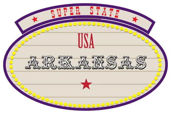 Yol Retro Dizin Süper Devlet Amerika Birleşik Devletleri Arkansas — Stok Vektör