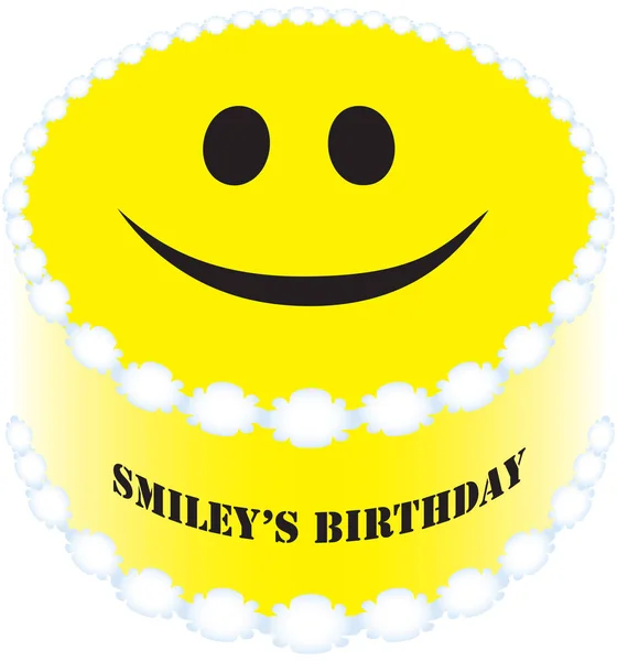 Classic Cake Smileys Birthday — Stock Vector