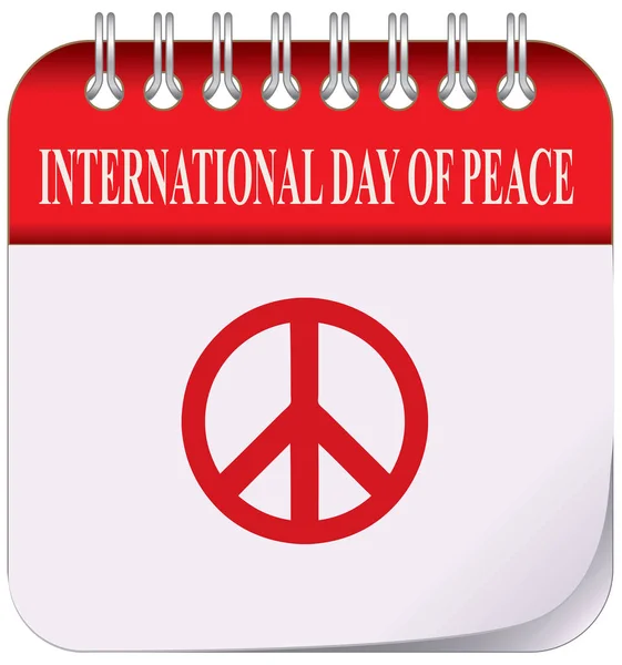 Classic Calendar International Day Peace — Stock Vector