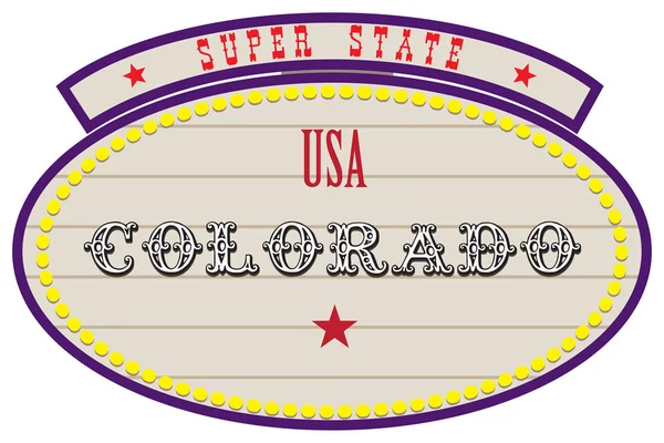 Road Retro Index Super State Verenigde Staten Colorado — Stockvector