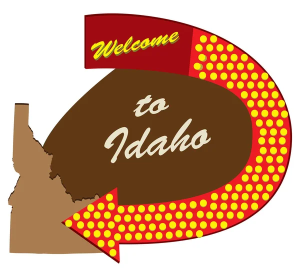 Staré Dopravní Značka Vítejte Idahoi Postavený Zařízený Padesátých — Stockový vektor