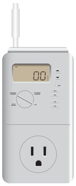 Sortie Thermostat Programmable Avec Chauffage Refroidissement — Image vectorielle