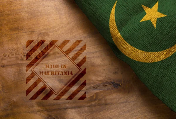 Flag Symbol Made Mauritania Wooden Surface — Stock Photo, Image