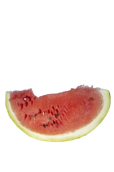 Scheibe Reife Wassermelone Auf Weißem Hintergrund — Stockfoto