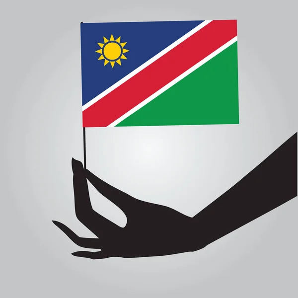 Namíbia Zászlaja Női Kéz Vektoros Illusztráció — Stock Vector