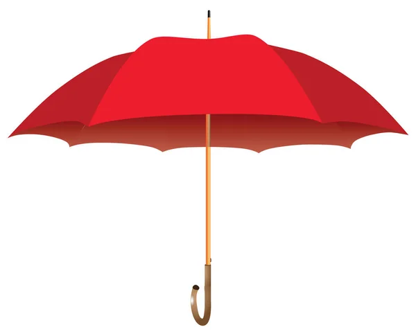 Male Red Umbrella Cane Opened Vector Illustration — Stock Vector