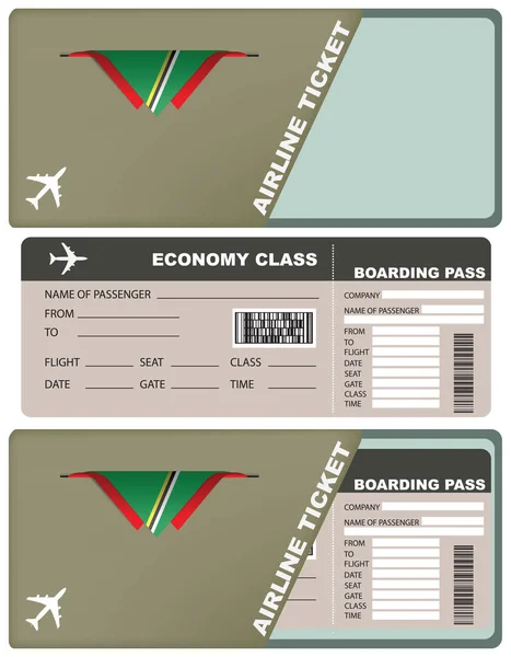 Vliegtuig Ticket Toeristenklasse Dominica Vectorillustratie — Stockvector