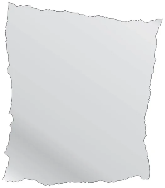Серый Лист Бумаги Разорванными Краями Векторная Иллюстрация — стоковый вектор