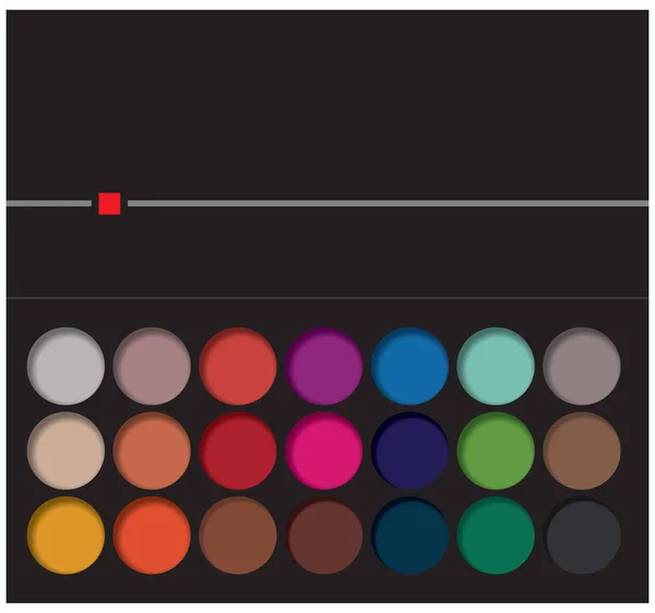 Vingt Une Variantes Couleur Pigment Ombre Paupières Hauteur Lumineuse — Image vectorielle