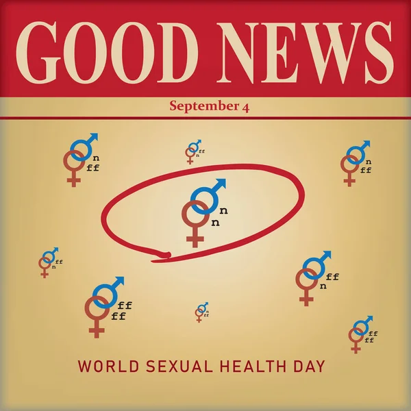 良いニュース世界性的健康一日 月のイベント — ストックベクタ