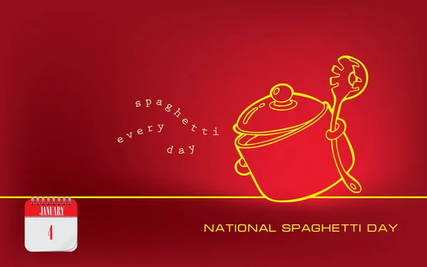 Espaguetis Postales Todos Los Días Día Nacional Los Espaguetis — Archivo Imágenes Vectoriales