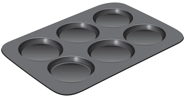 Frigideira Profissional Com Revestimento Antiaderente Para Fritters Cheesecakes Muffins — Vetor de Stock