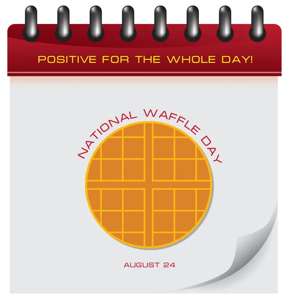 Positive Whole Day National Waffles Day August — Stock Vector