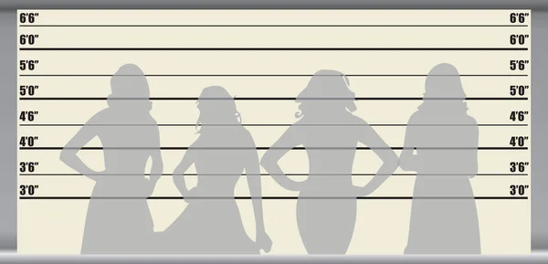 Жінки Тлі Трибуни Ідентифікації Злочинця — стоковий вектор