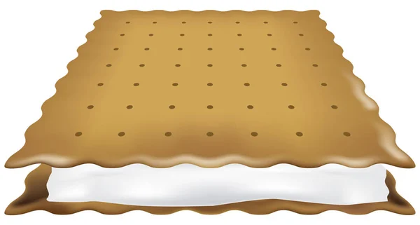 Deux Couches Gâteau Crème Glacée Entre Les Deux — Image vectorielle