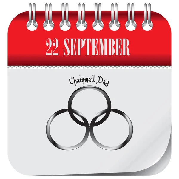 Página Del Calendario Para Día Festivo Chainmail Day — Archivo Imágenes Vectoriales
