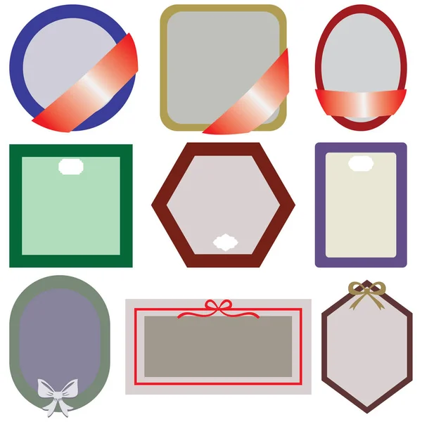 Set Luggage Stickers Basic Design Posting Information — Stock Vector